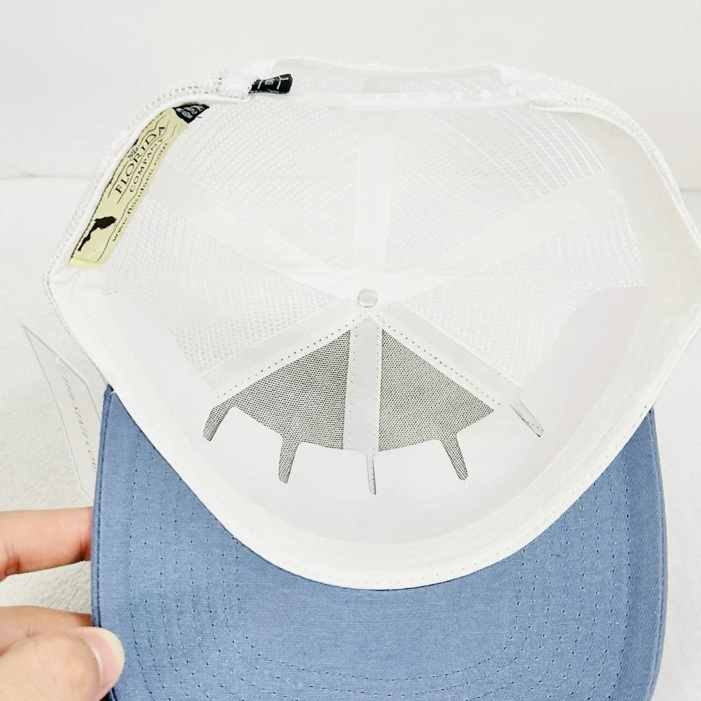 The State‎ Company Florida Square Patch Trucker Hat Cap Adjustable Light Blue